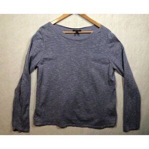 Eileen Fisher Organic Linen Cotton Sweater Purple L/S Boat Neck Women's Large L